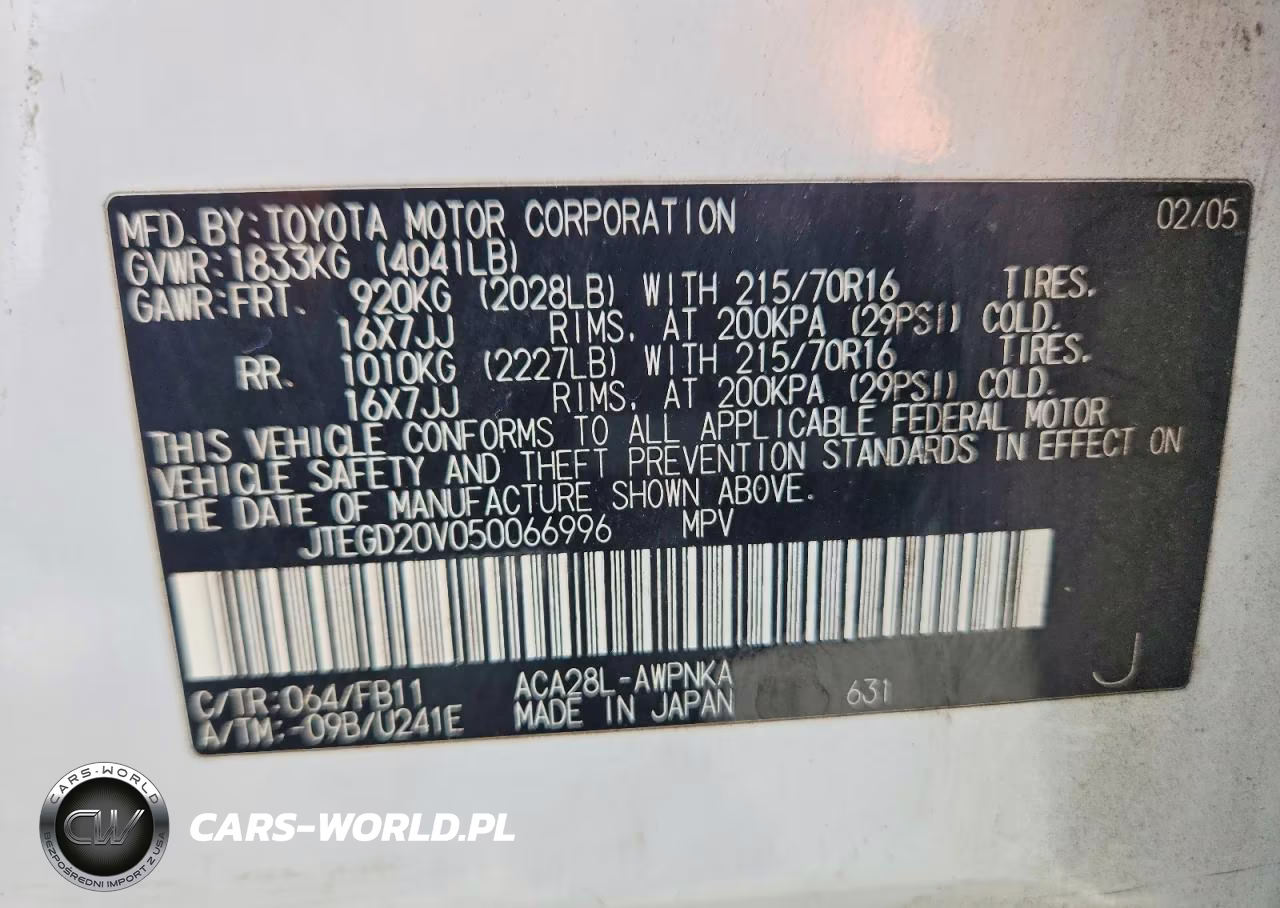 2005 Toyota Rav4 Base VIN:JTEGD20V050066996 - 13