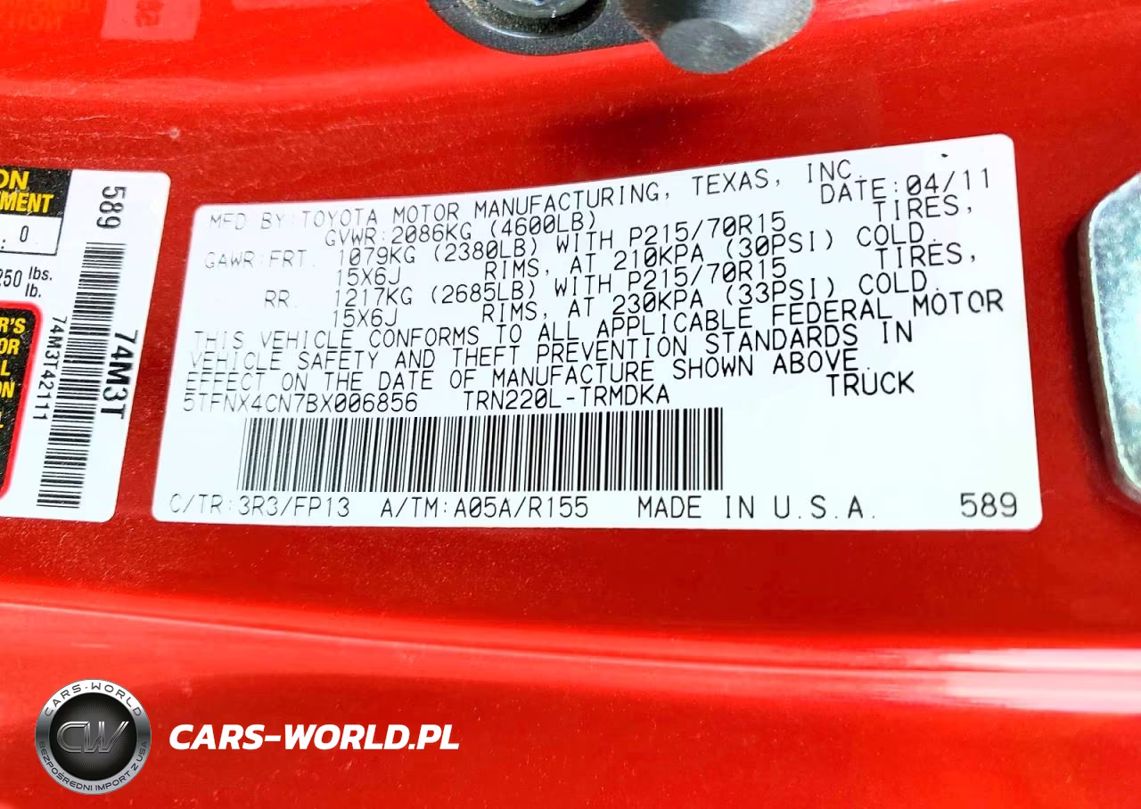 2011 Toyota Tacoma Base VIN:5TFNX4CN7BX006856 - 12