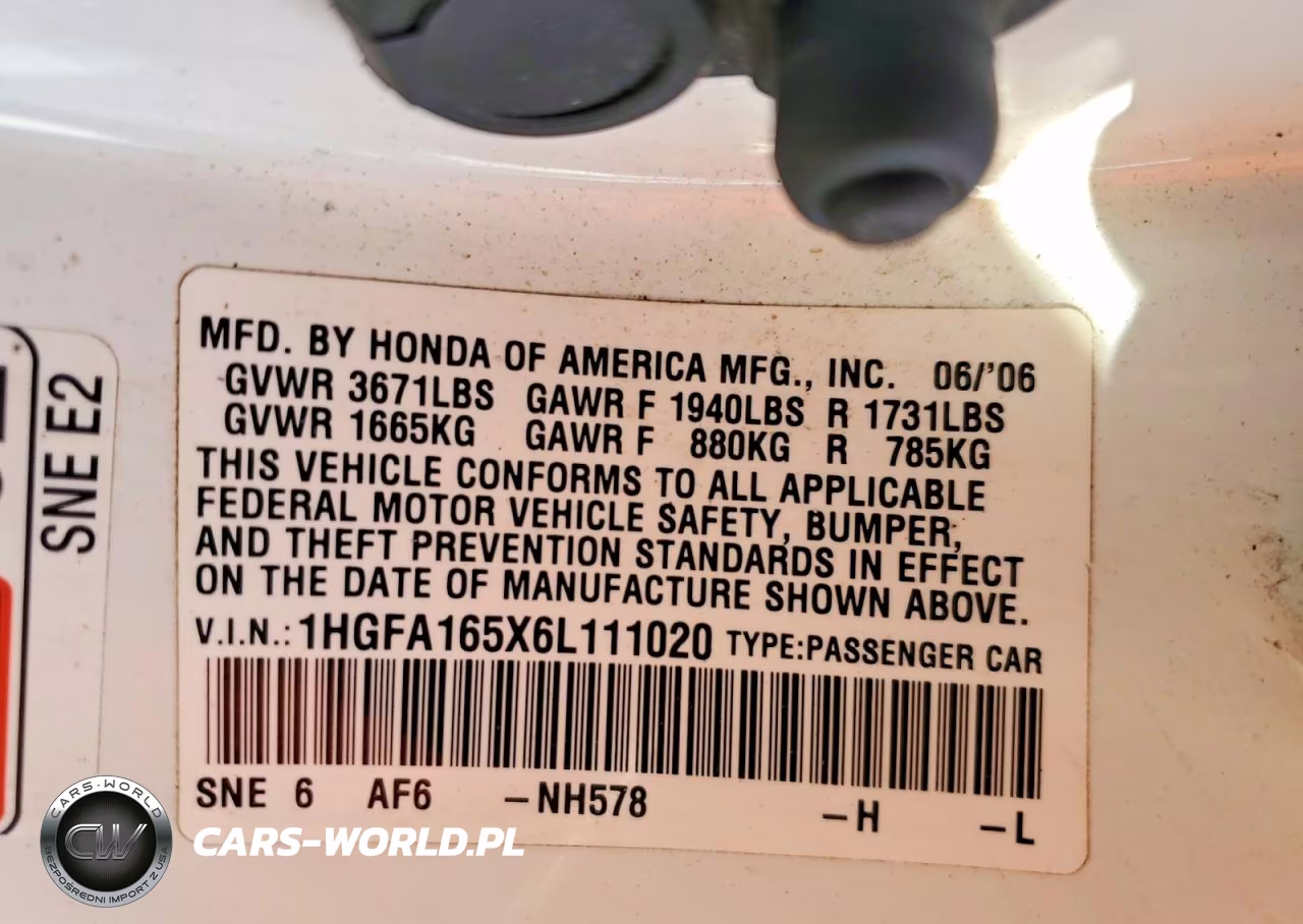 2006 Honda Civic Lx VIN:1HGFA165X6L111020 - 13