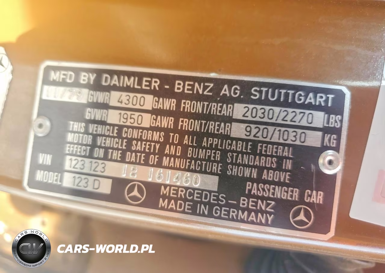 1980 Mercedes-Benz 240 D VIN:00012312312161460 - 12