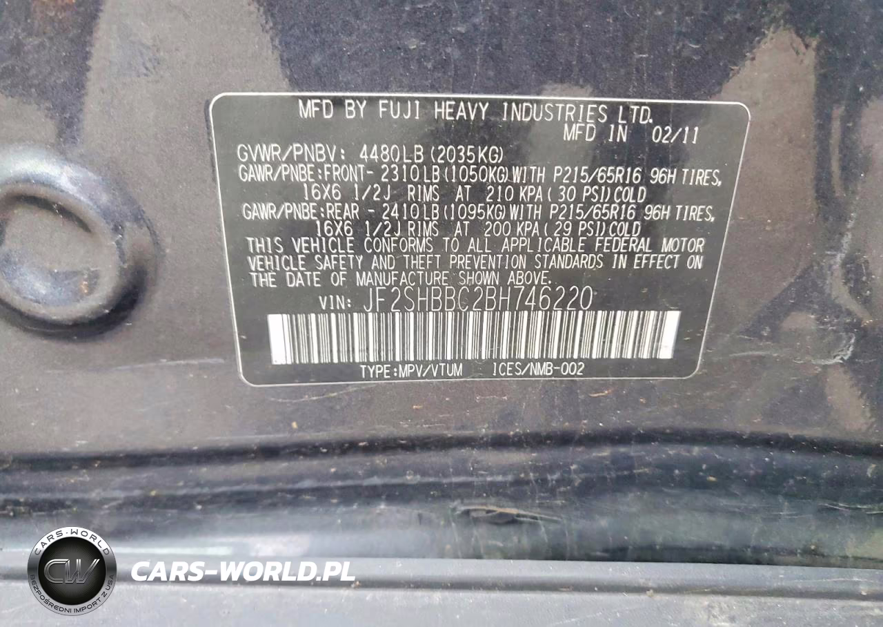 2011 Subaru Forester 2.5X VIN:JF2SHBBC2BH746220 - 13