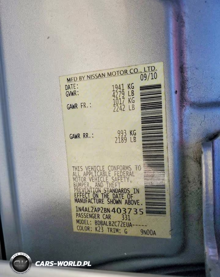 2011 Nissan Altima 2.5 VIN:1N4AL2AP2BN403735 - 12
