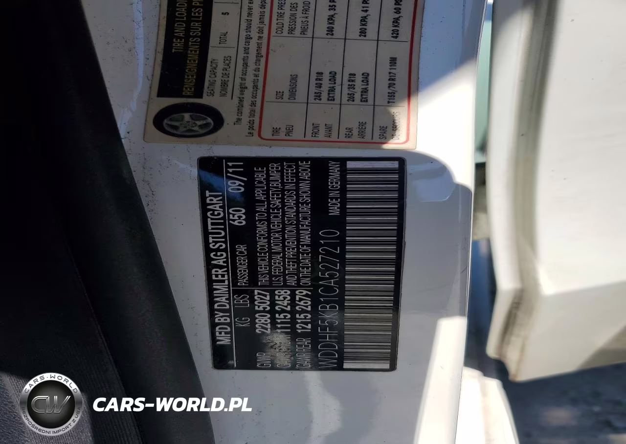 2012 Mercedes-Benz E 350 VIN:WDDHF5KB1CA527210 - 12