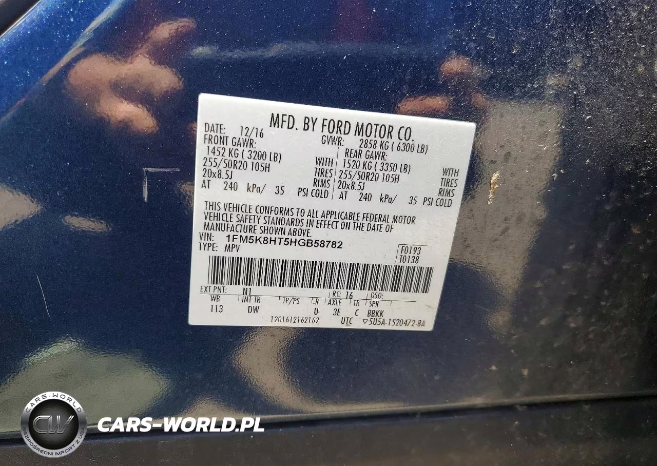 2017 Ford Explorer Platinum VIN:1FM5K8HT5HGB58782 - 14