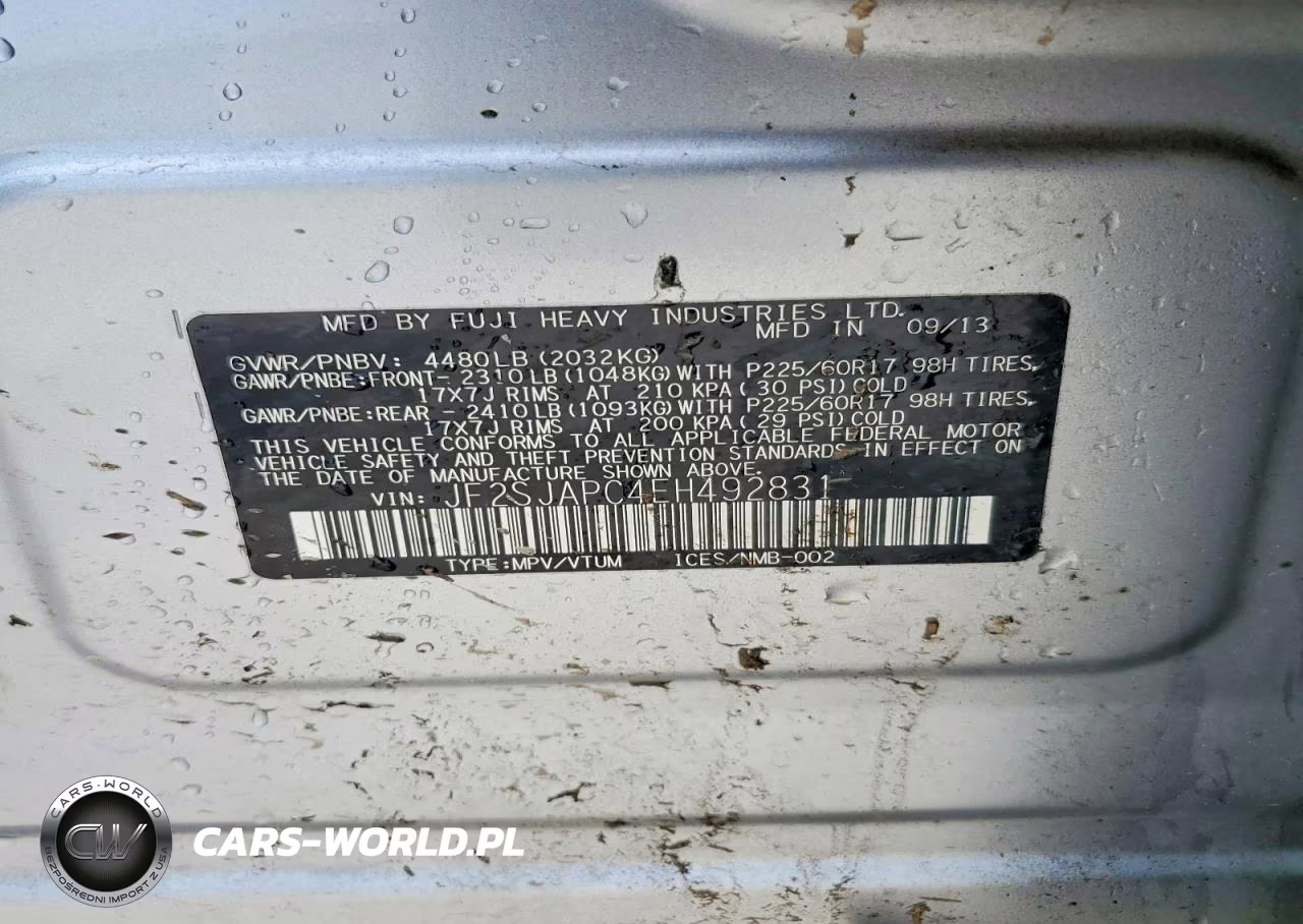 2014 Subaru Forester 2.5I Touring VIN:JF2SJAPC4EH492831 - 13