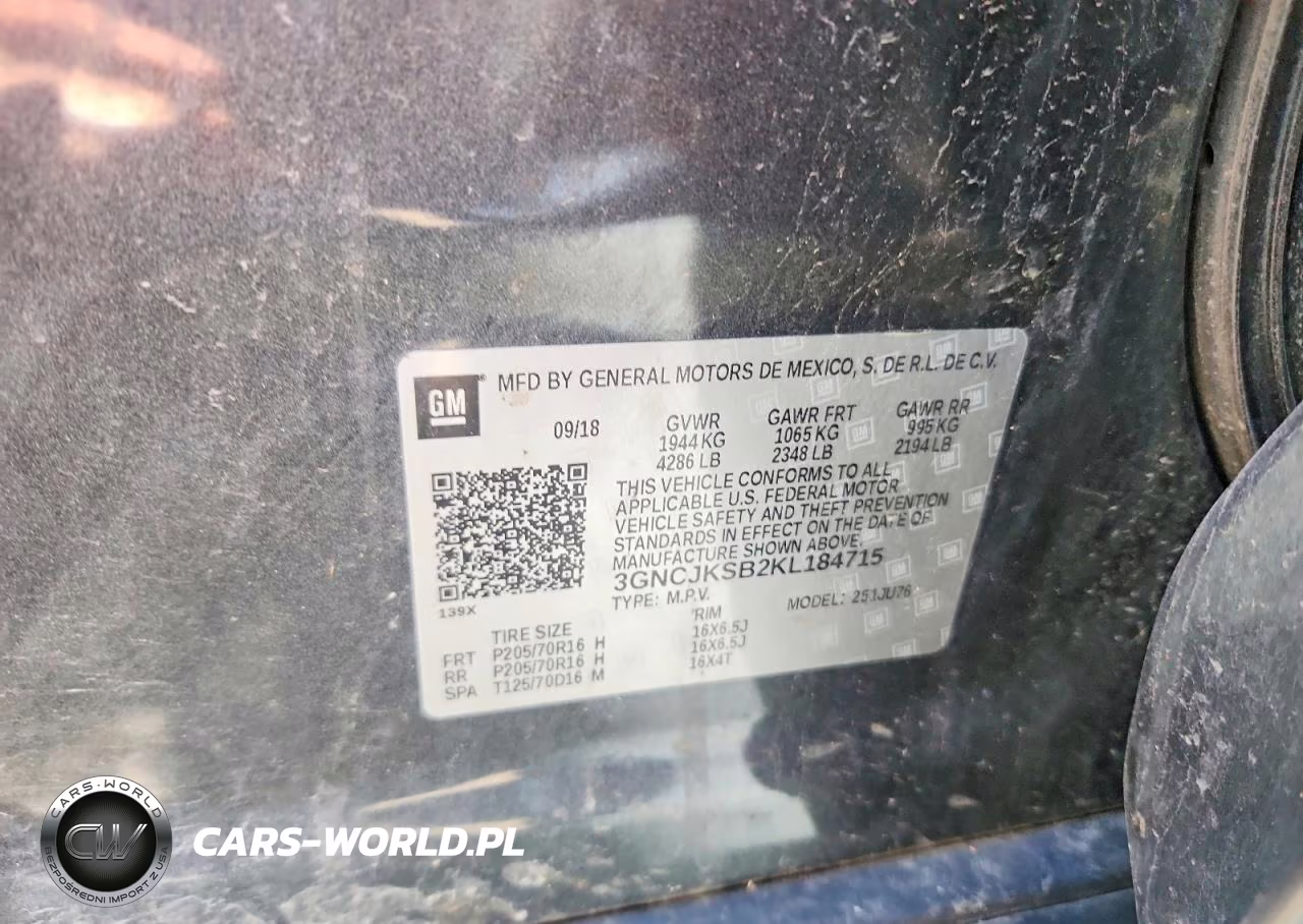 2019 Chevrolet Trax Ls VIN:3GNCJKSB2KL184715 - 13