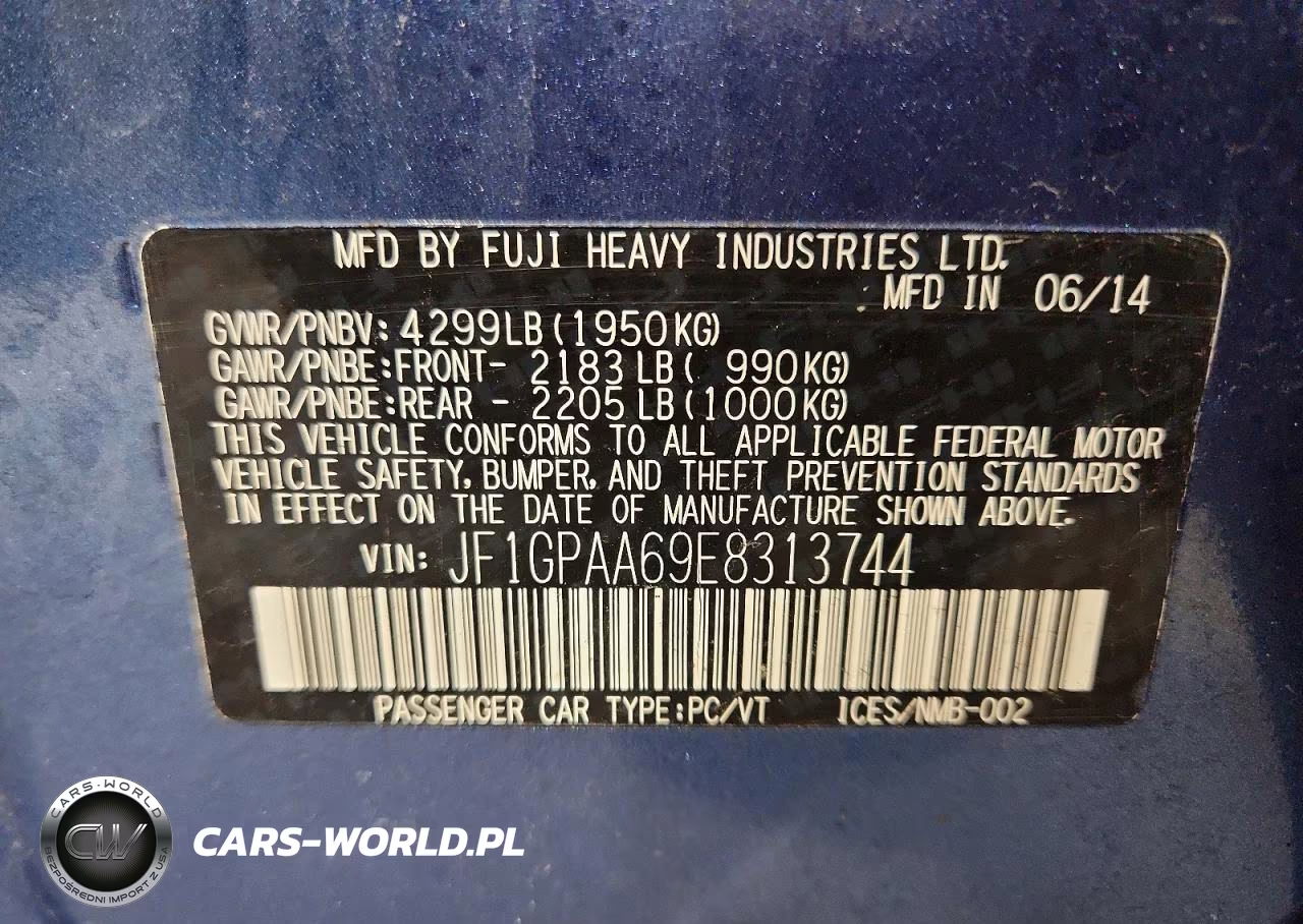 2014 Subaru Impreza VIN:JF1GPAA69E8313744 - 12