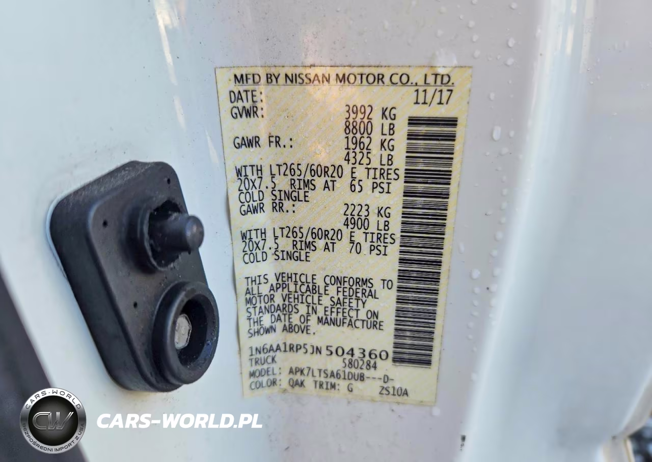 2018 Nissan Titan Xd Sv VIN:1N6AA1RP5JN504360 - 12