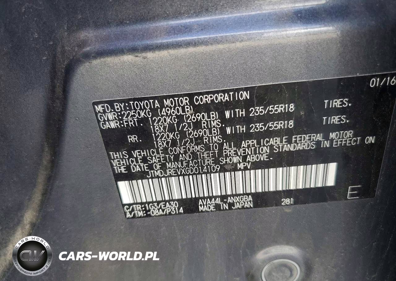 2016 Toyota Rav4 Hv Limited VIN:JTMDJREVXGD014109 - 13