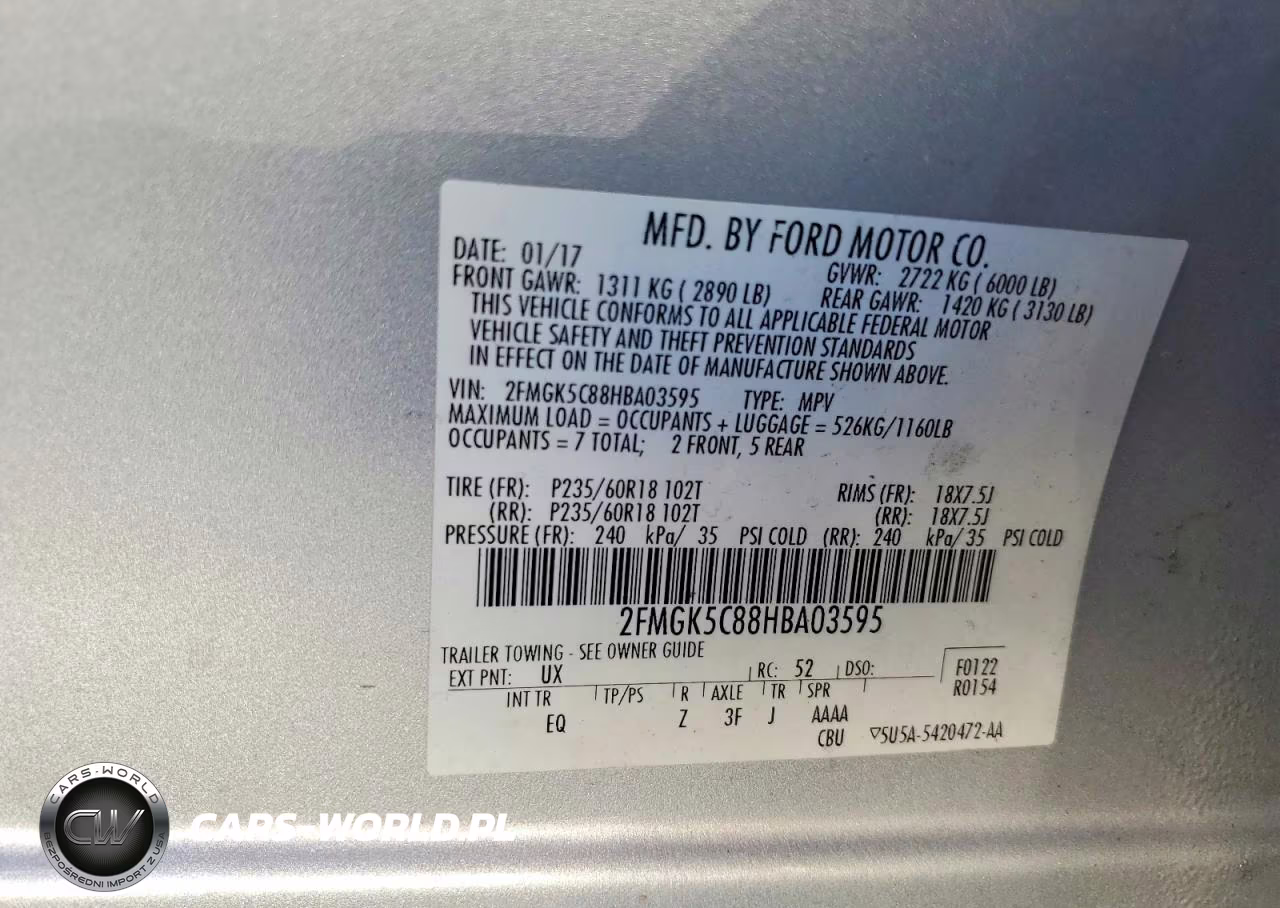 2017 Ford Flex Limited VIN:2FMGK5C88HBA03595 - 13