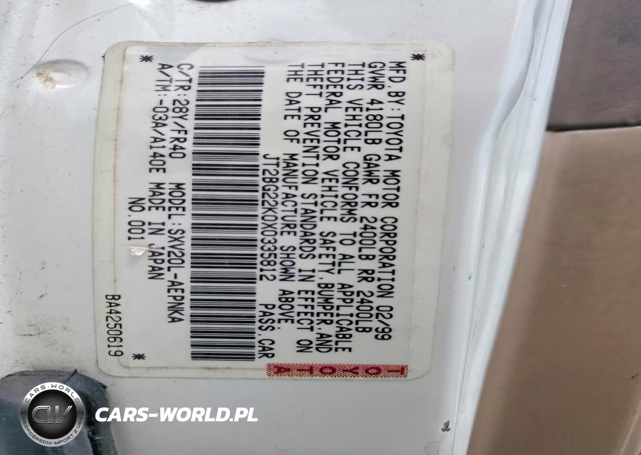 1999 Toyota Camry Le VIN:JT2BG22K0X0335812 - 12