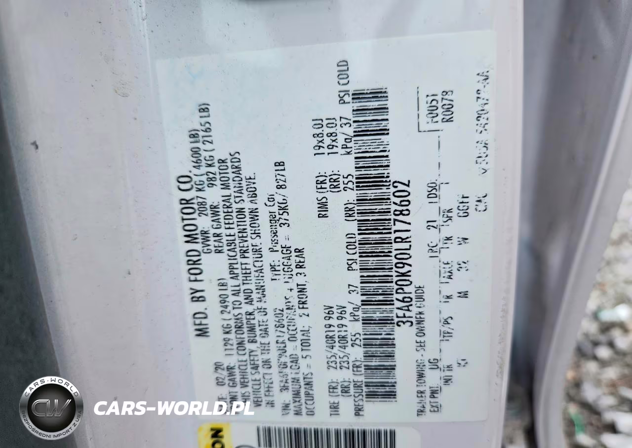 2020 Ford Fusion Titanium VIN:3FA6P0K90LR178602 - 12