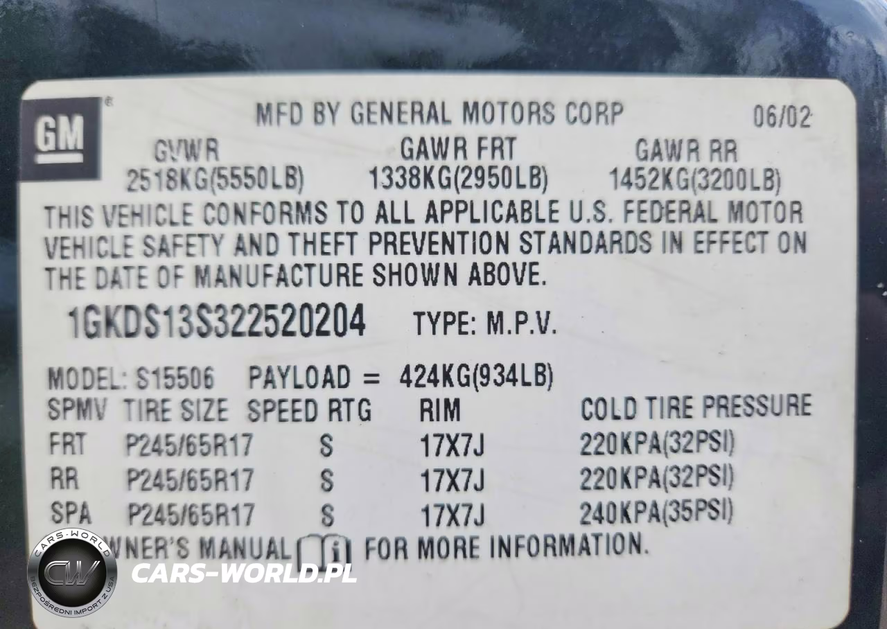 2002 GMC Envoy VIN:1GKDS13S322520204 - 14