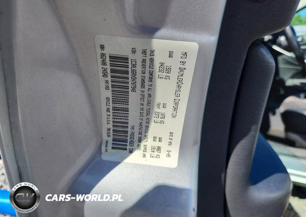 2005 Chrysler Sebring Limited VIN:1C3AL66RX5N707948 - 12