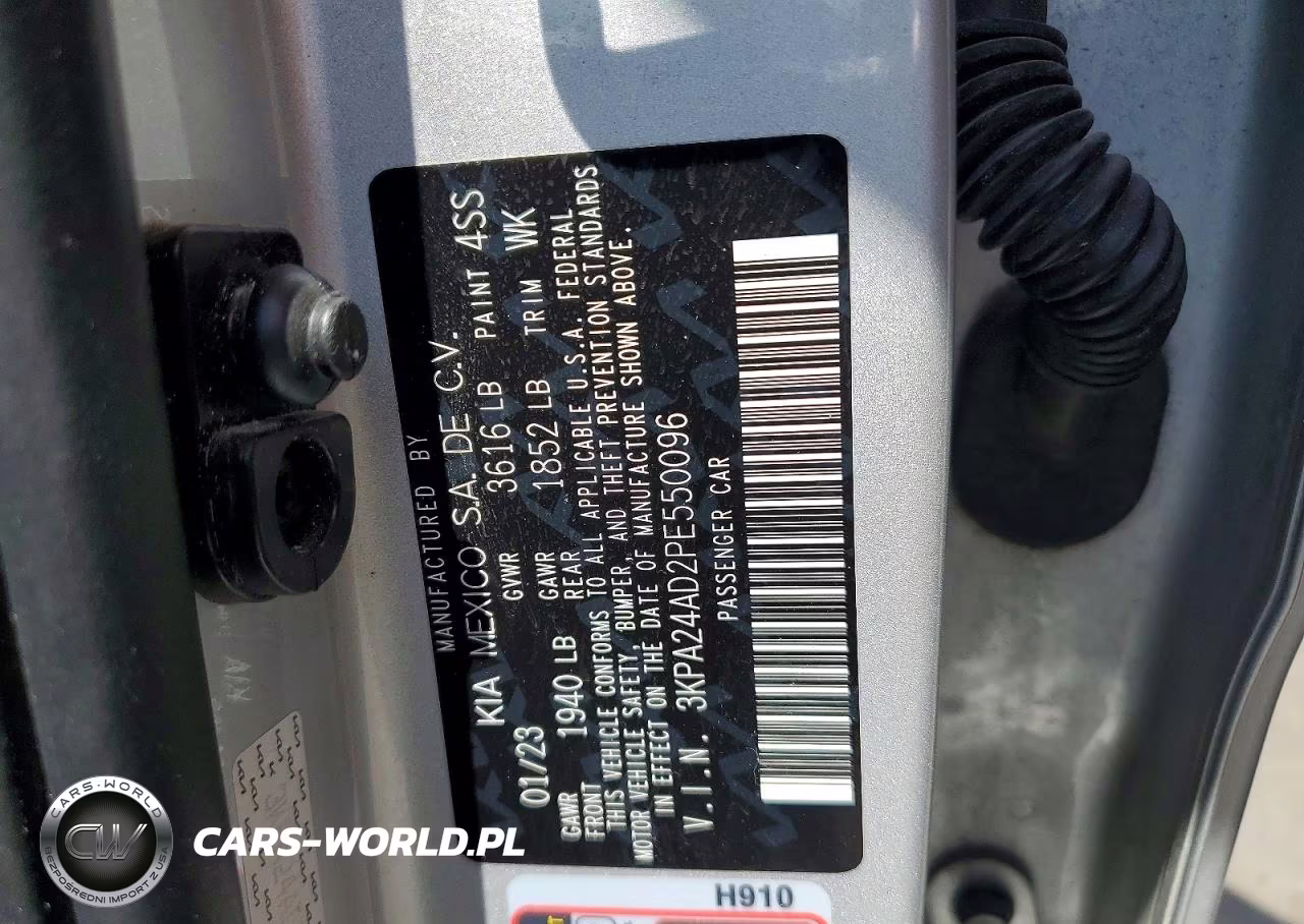 2023 Kia Rio Lx VIN:3KPA24AD2PE550096 - 12