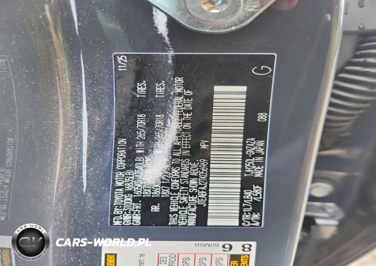 2026 Toyota Land Cruiser Base VIN:JTEABFAJ2TK056969 - 13