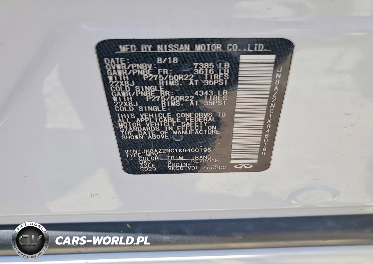 2019 Infiniti Qx80 Luxe VIN:JN8AZ2NC1K9460196 - 12