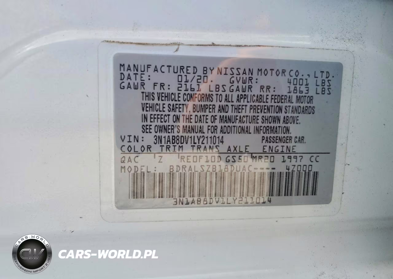 2020 Nissan Sentra Sr VIN:3N1AB8DV1LY211014 - 12