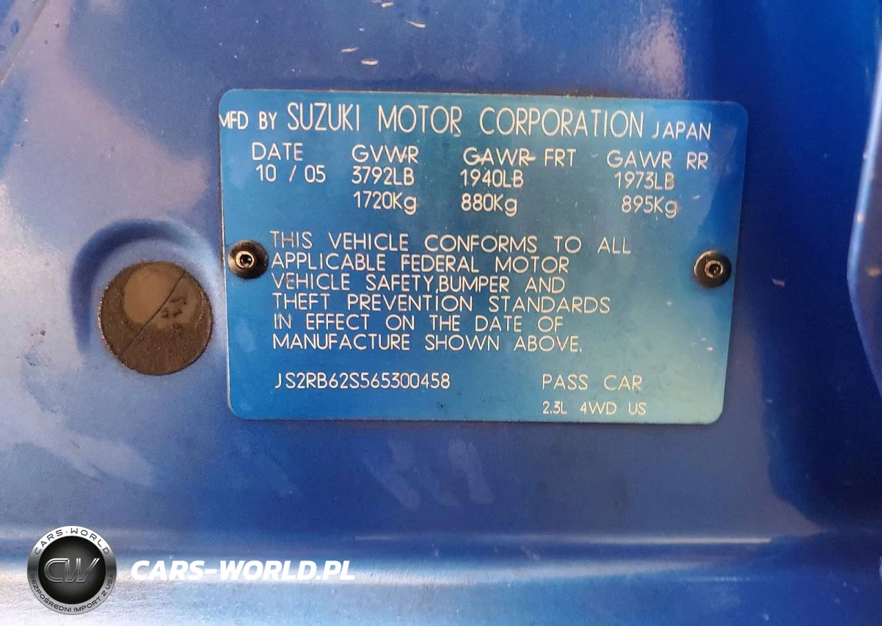 2006 Suzuki Aerio VIN:JS2RB62S565300458 - 12