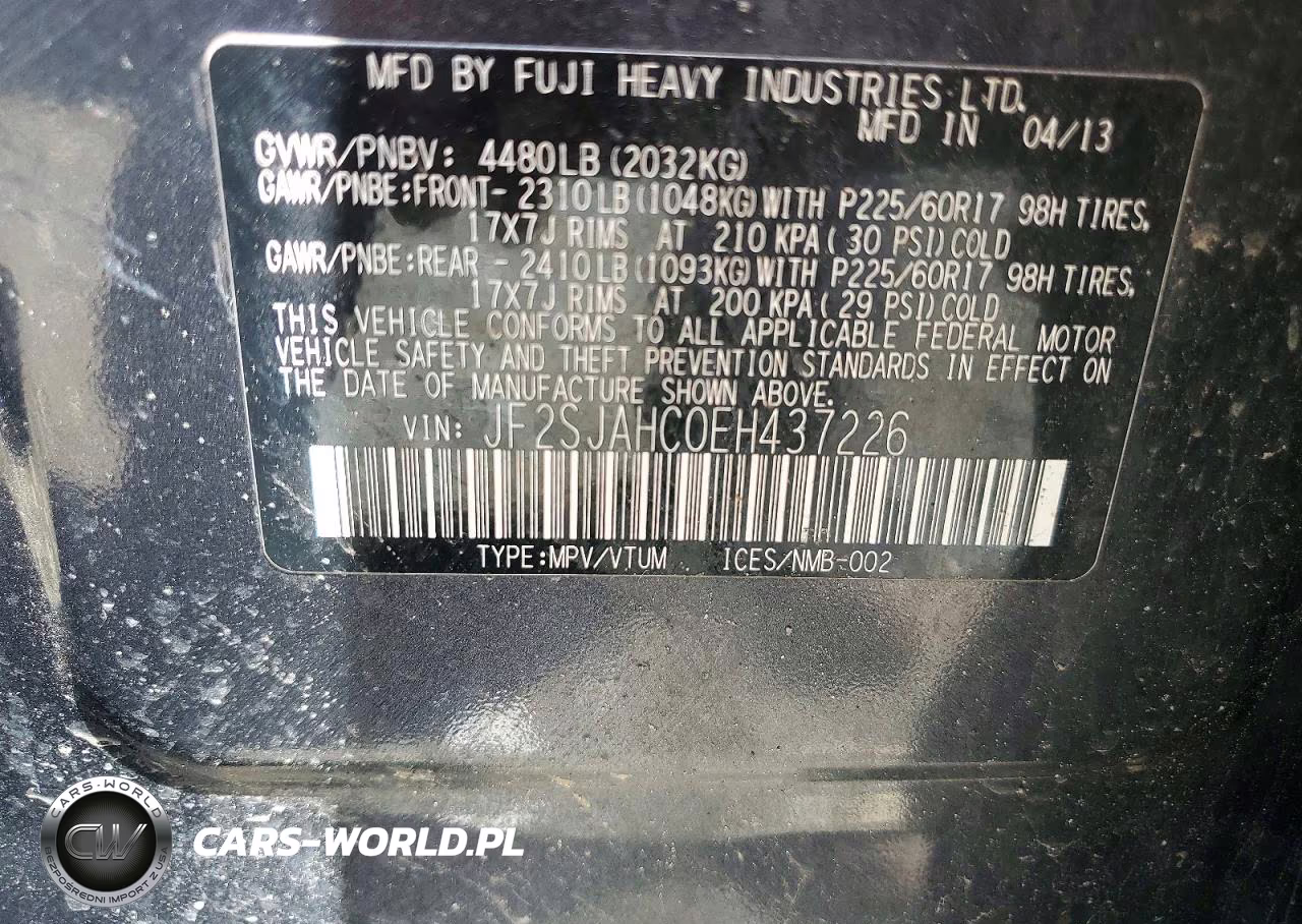 2014 Subaru Forester 2.5I Limited VIN:JF2SJAHC0EH437226 - 12