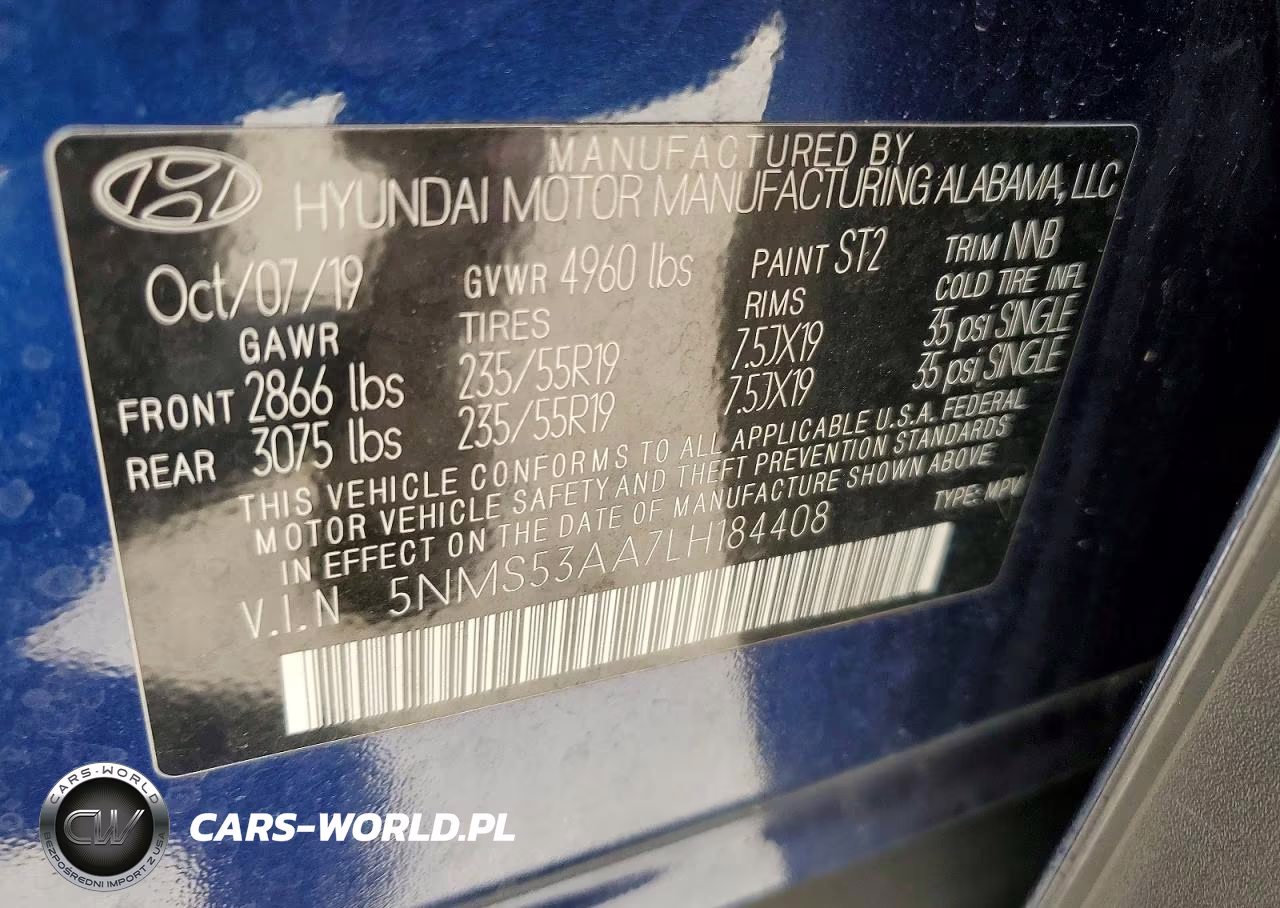 2020 Hyundai Santa Fe Limited 2.0T VIN:5NMS53AA7LH184408 - 13