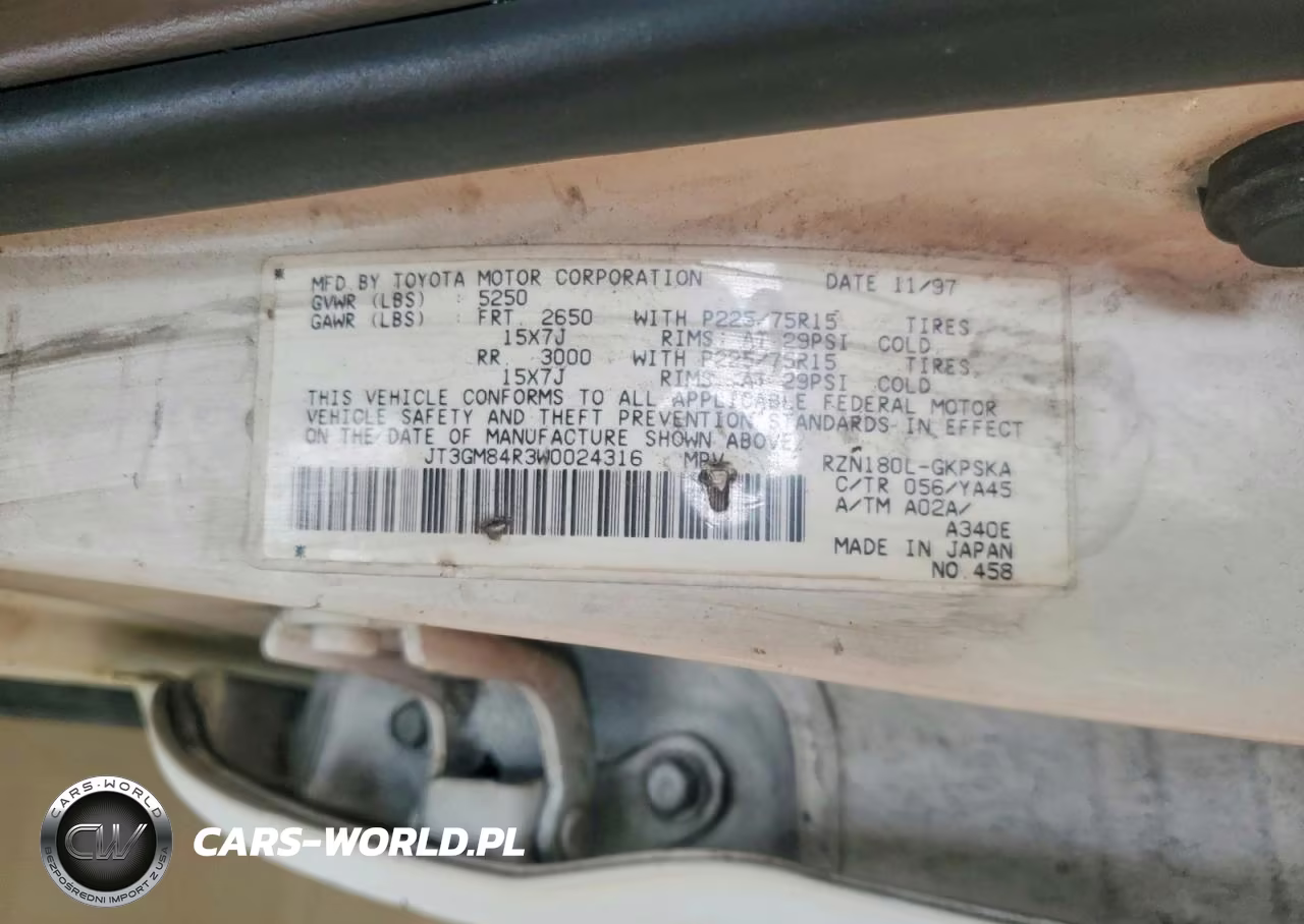 1998 Toyota 4Runner Base VIN:JT3GM84R3W0024316 - 12