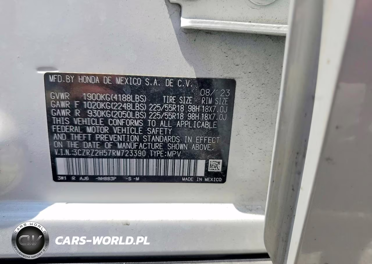 2024 Honda Hr-V Sport VIN:3CZRZ2H57RM723390 - 13