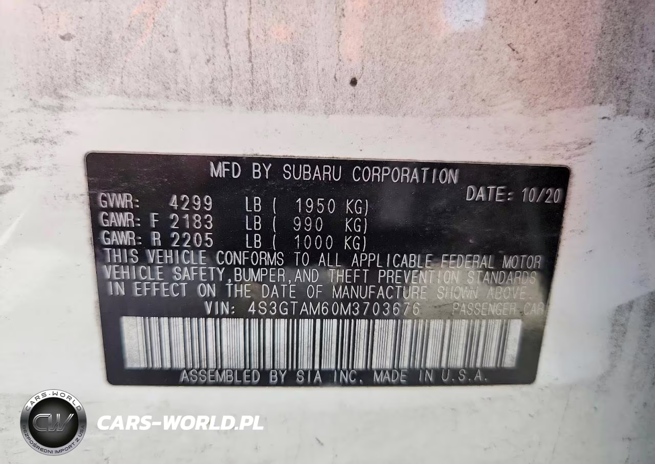 2021 Subaru Impreza Sport VIN:4S3GTAM60M3703676 - 12