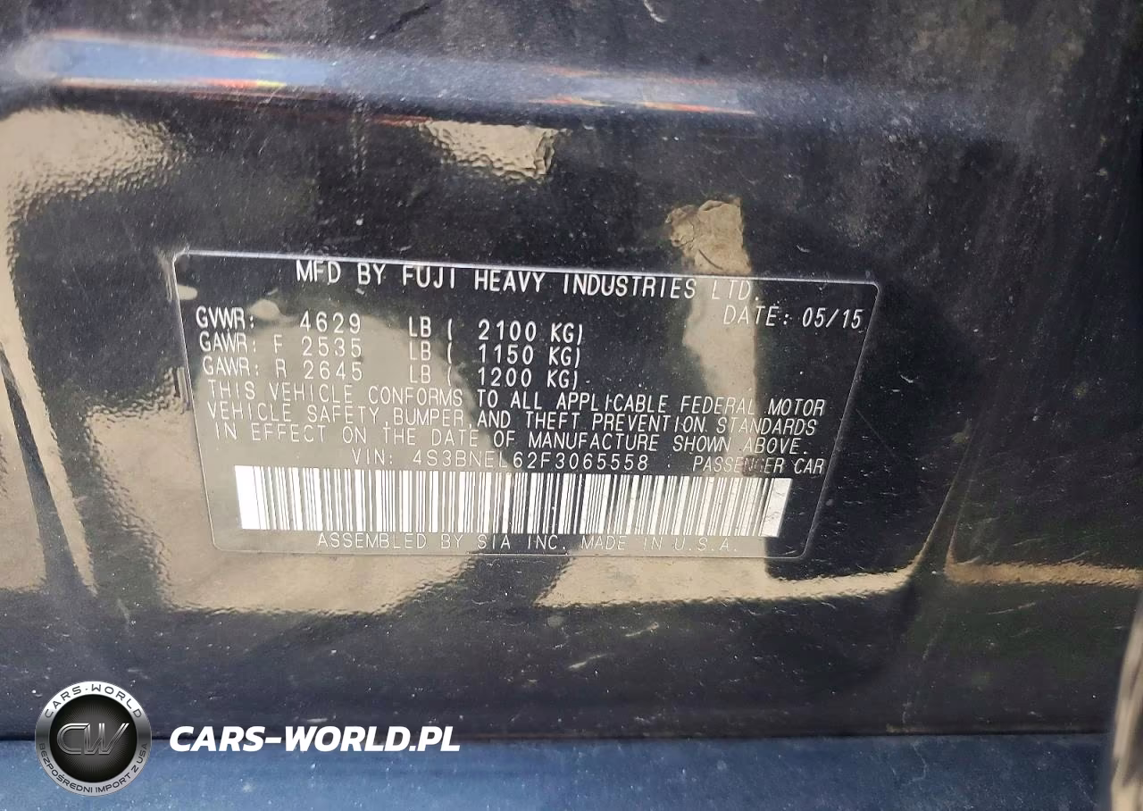 2015 Subaru Legacy 3.6R Limited VIN:4S3BNEL62F3065558 - 12
