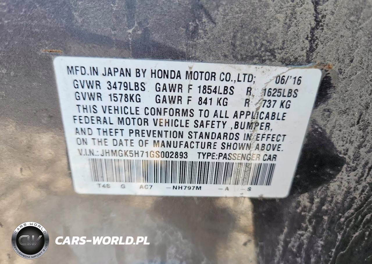 2016 Honda Fit Ex VIN:JHMGK5H71GS002893 - 13