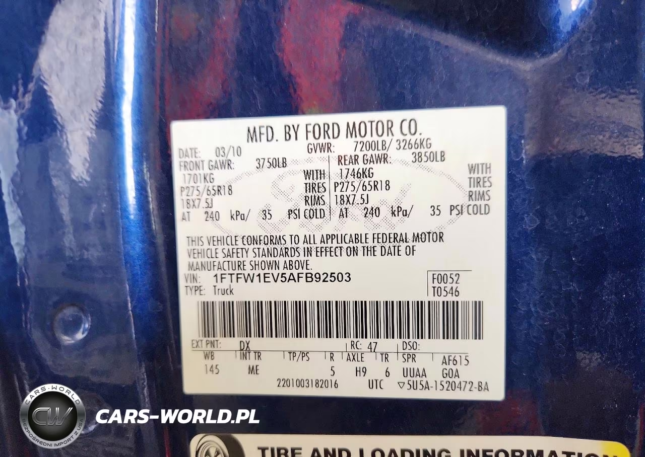 2010 Ford F150 Supercrew VIN:1FTFW1EV5AFB92503 - 12