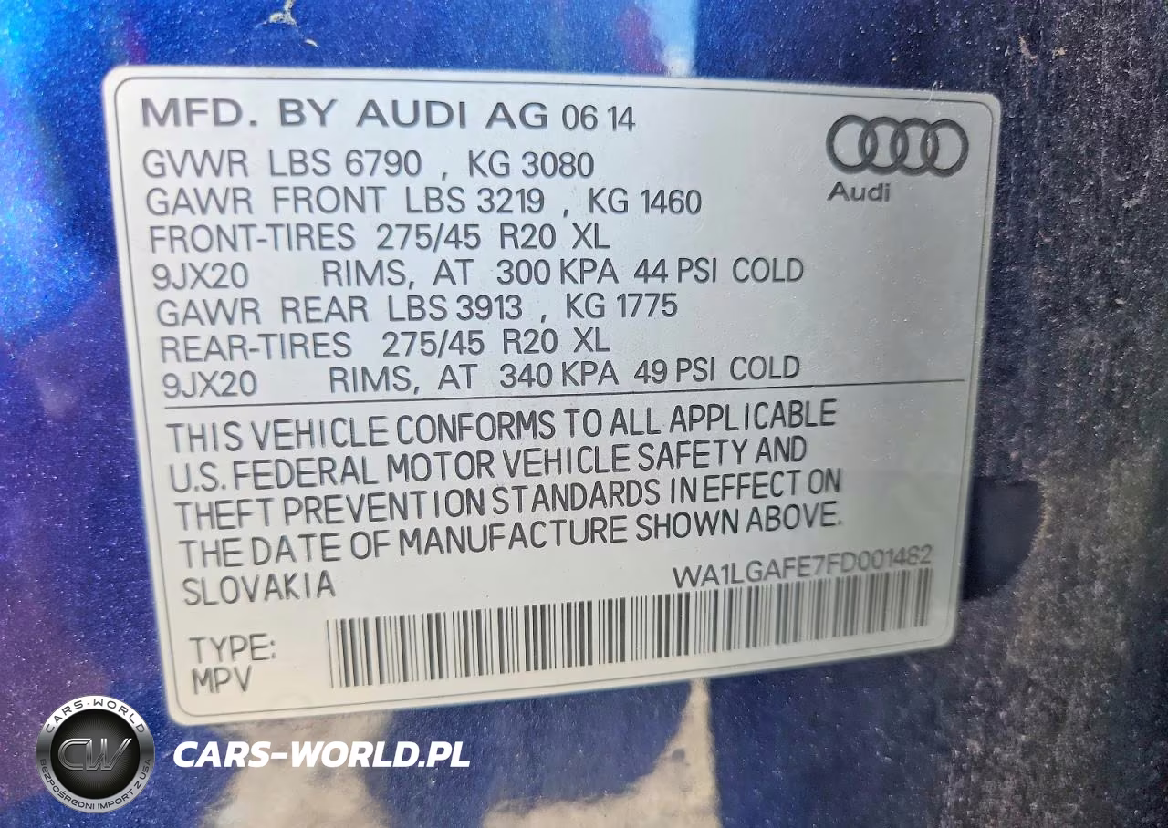 2015 Audi Q7 Premium Plus VIN:WA1LGAFE7FD001482 - 13