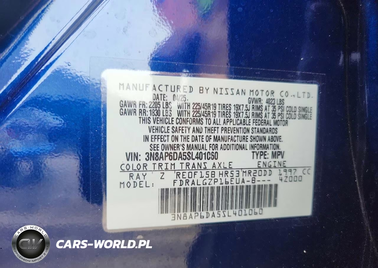 2025 Nissan Kicks Sr VIN:3N8AP6DA5SL401060 - 12