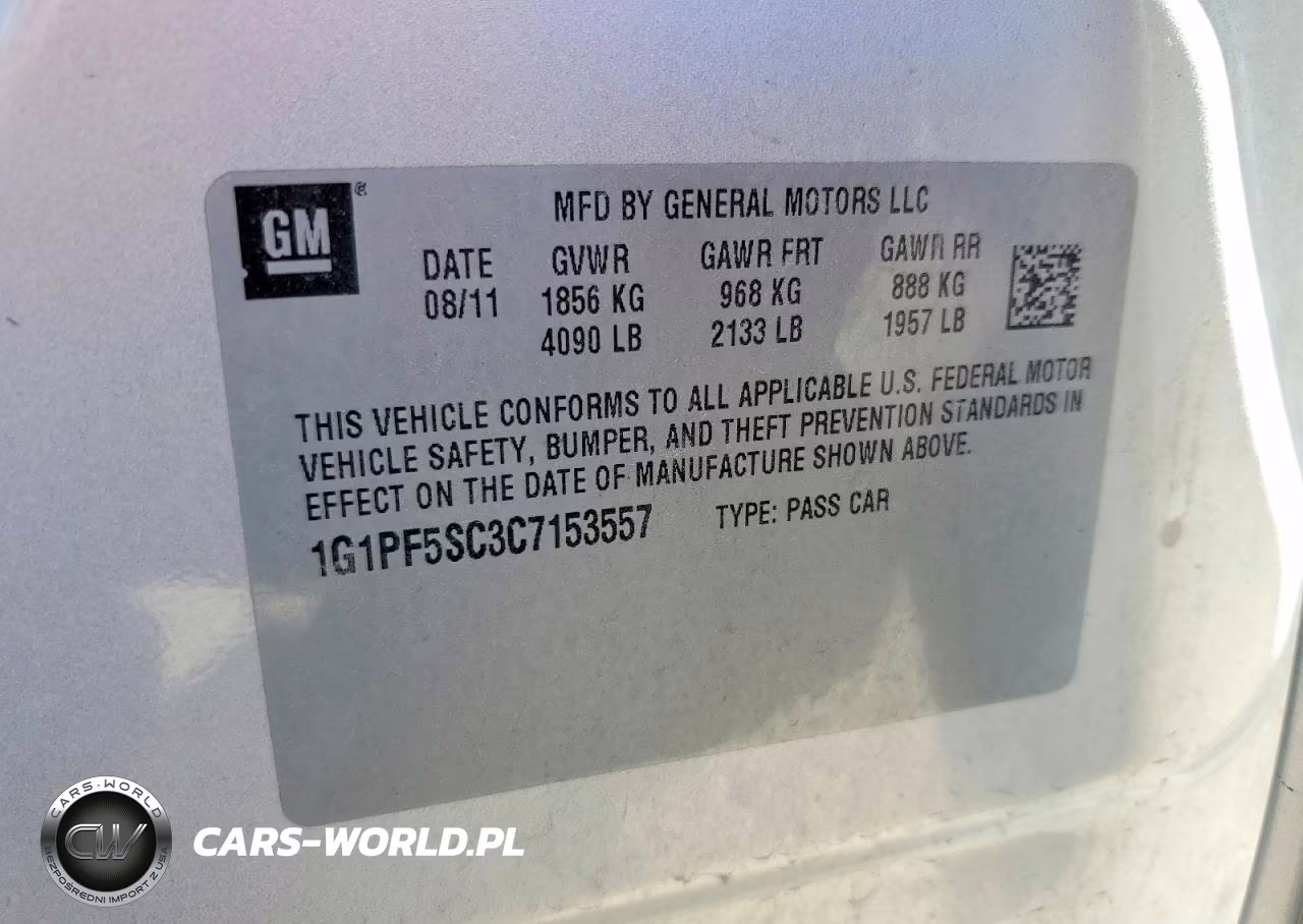 2012 Chevrolet Cruze Lt VIN:1G1PF5SC3C7153557 - 12