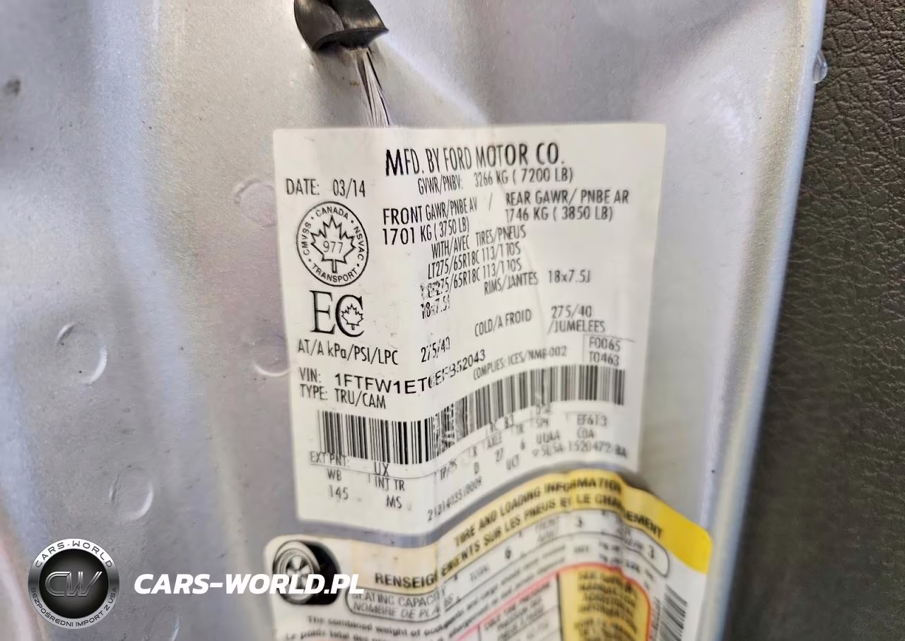 2014 Ford F150 Supercrew VIN:1FTFW1ET0EFB52043 - 12