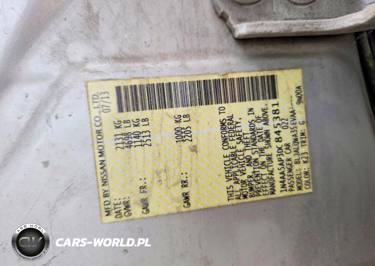 2013 Nissan Maxima 3.5 S VIN:1N4AA5AP3DC845381 - 12