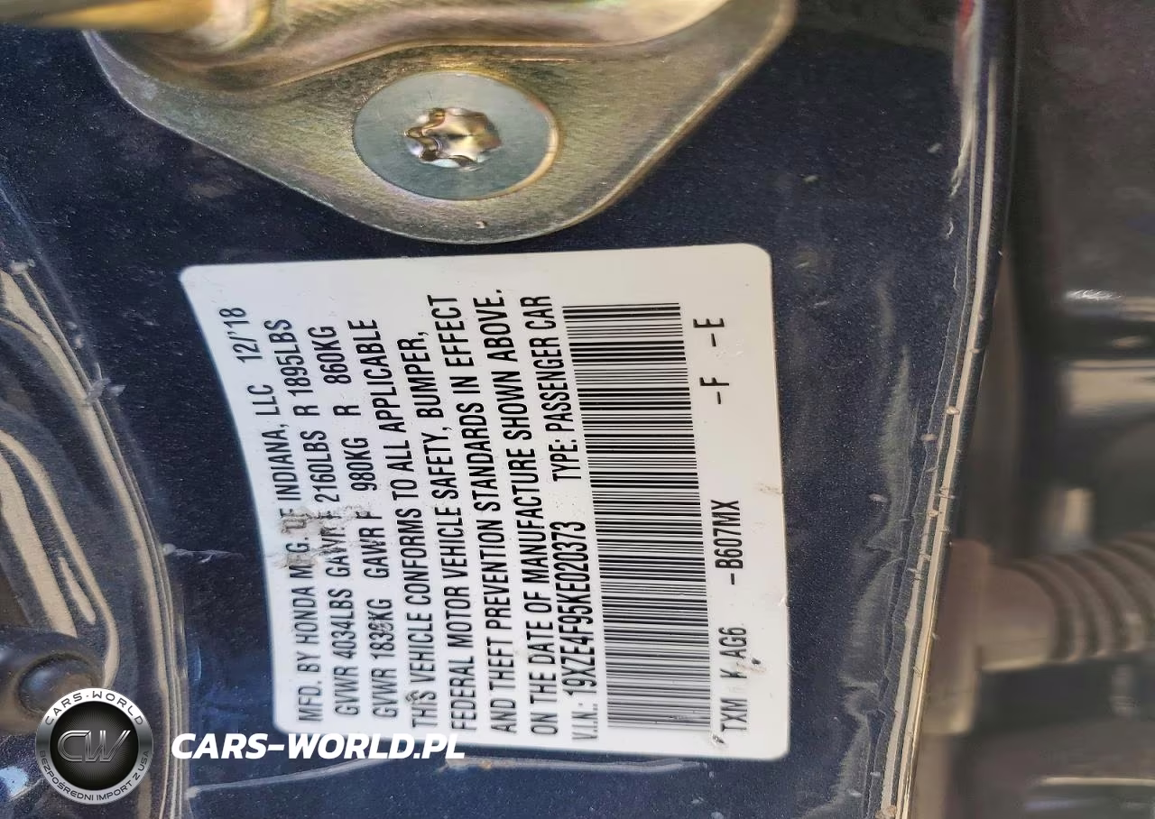 2019 Honda Insight Touring VIN:19XZE4F95KE020373 - 12