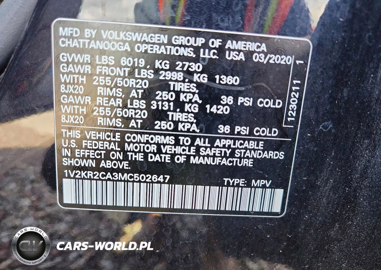 2021 Volkswagen Atlas Se VIN:1V2KR2CA3MC502647 - 14