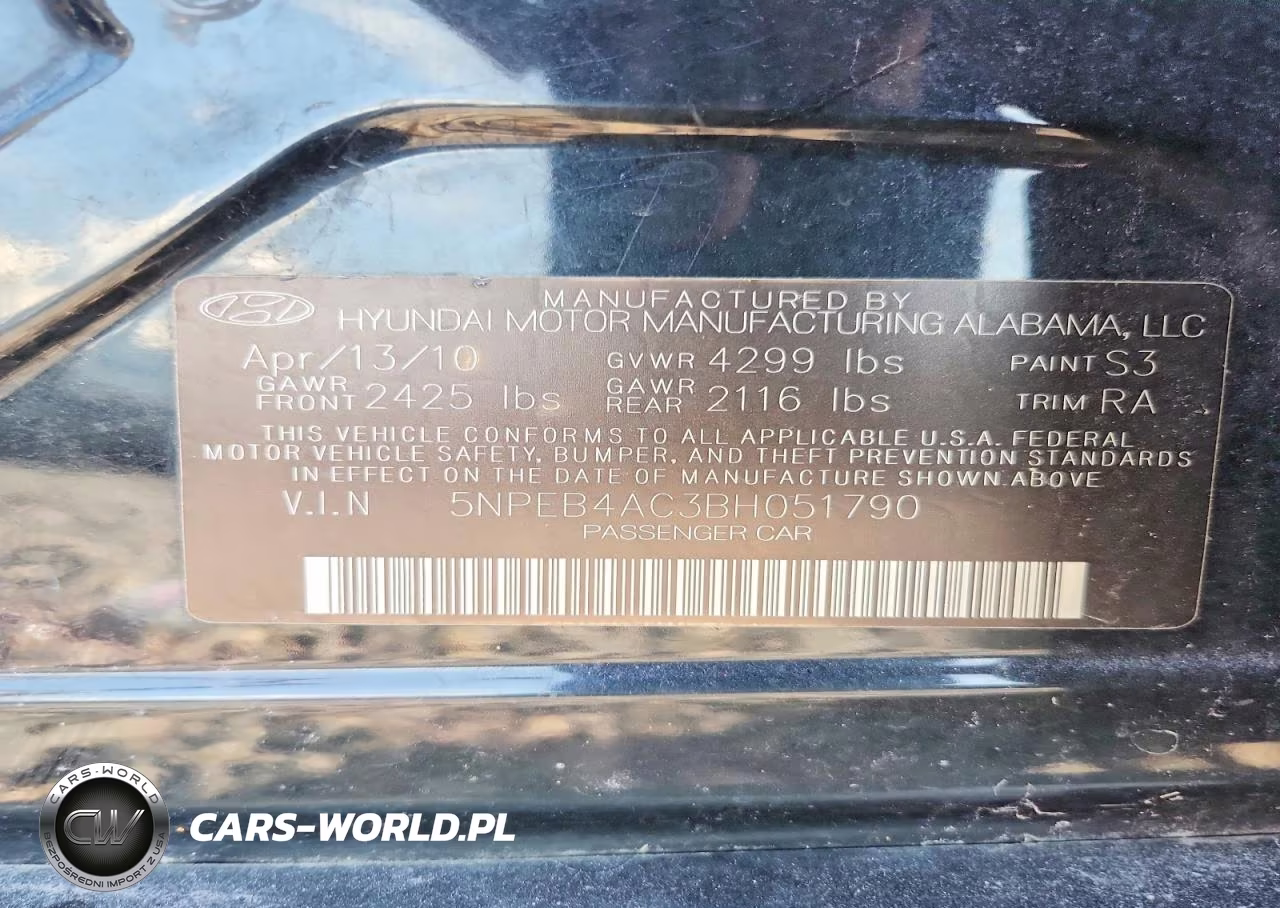 2011 Hyundai Sonata Gls VIN:5NPEB4AC3BH051790 - 12
