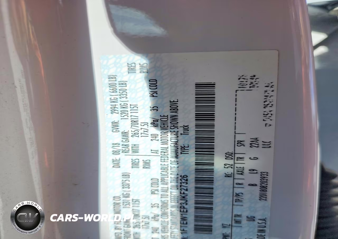 2018 Ford F150 Supercrew VIN:1FTEW1EP3JKF27326 - 12
