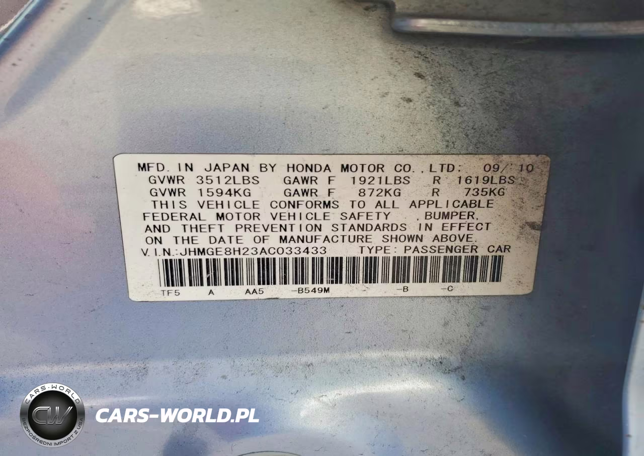 2010 Honda Fit VIN:JHMGE8H23AC033433 - 12