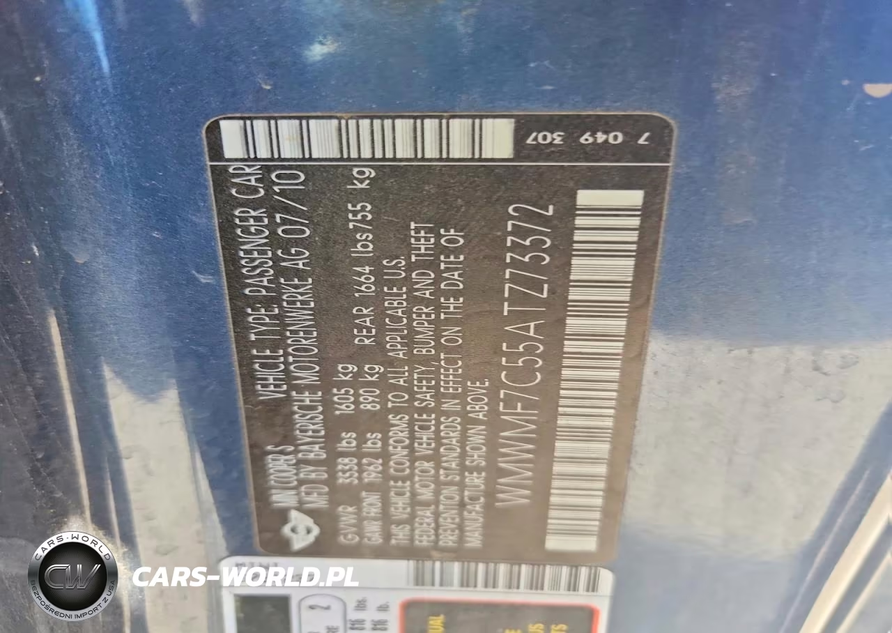 2010 Mini Cooper S VIN:WMWMF7C55ATZ73372 - 12