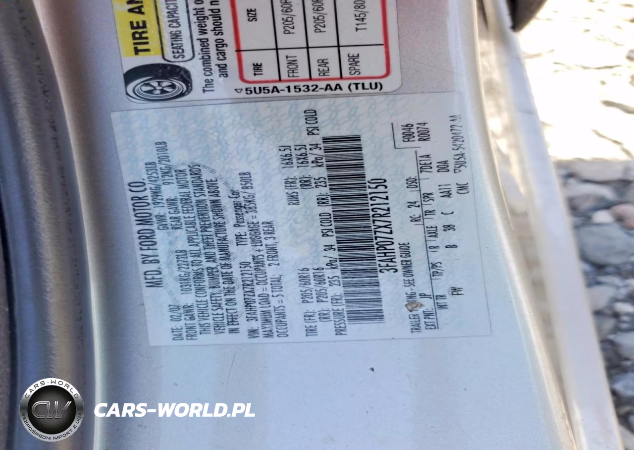 2007 Ford Fusion Se VIN:3FAHP07ZX7R212150 - 12