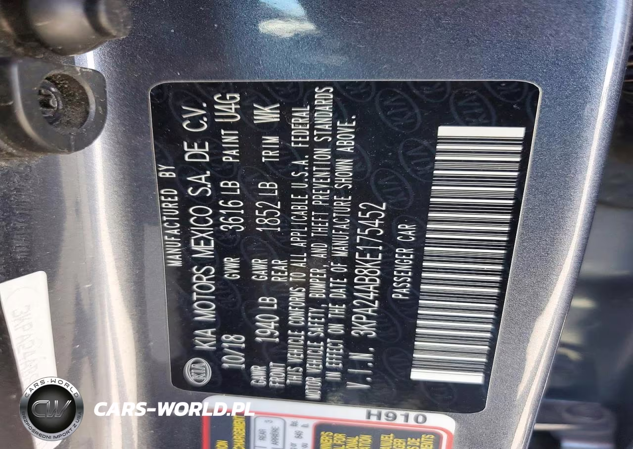 2019 Kia Rio S VIN:3KPA24AB8KE175452 - 12