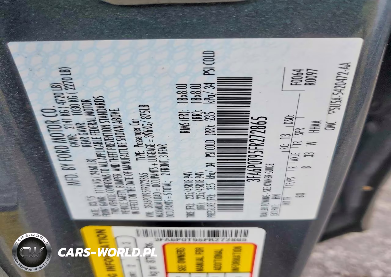 2015 Ford Fusion Se VIN:3FA6P0T95FR272865 - 12