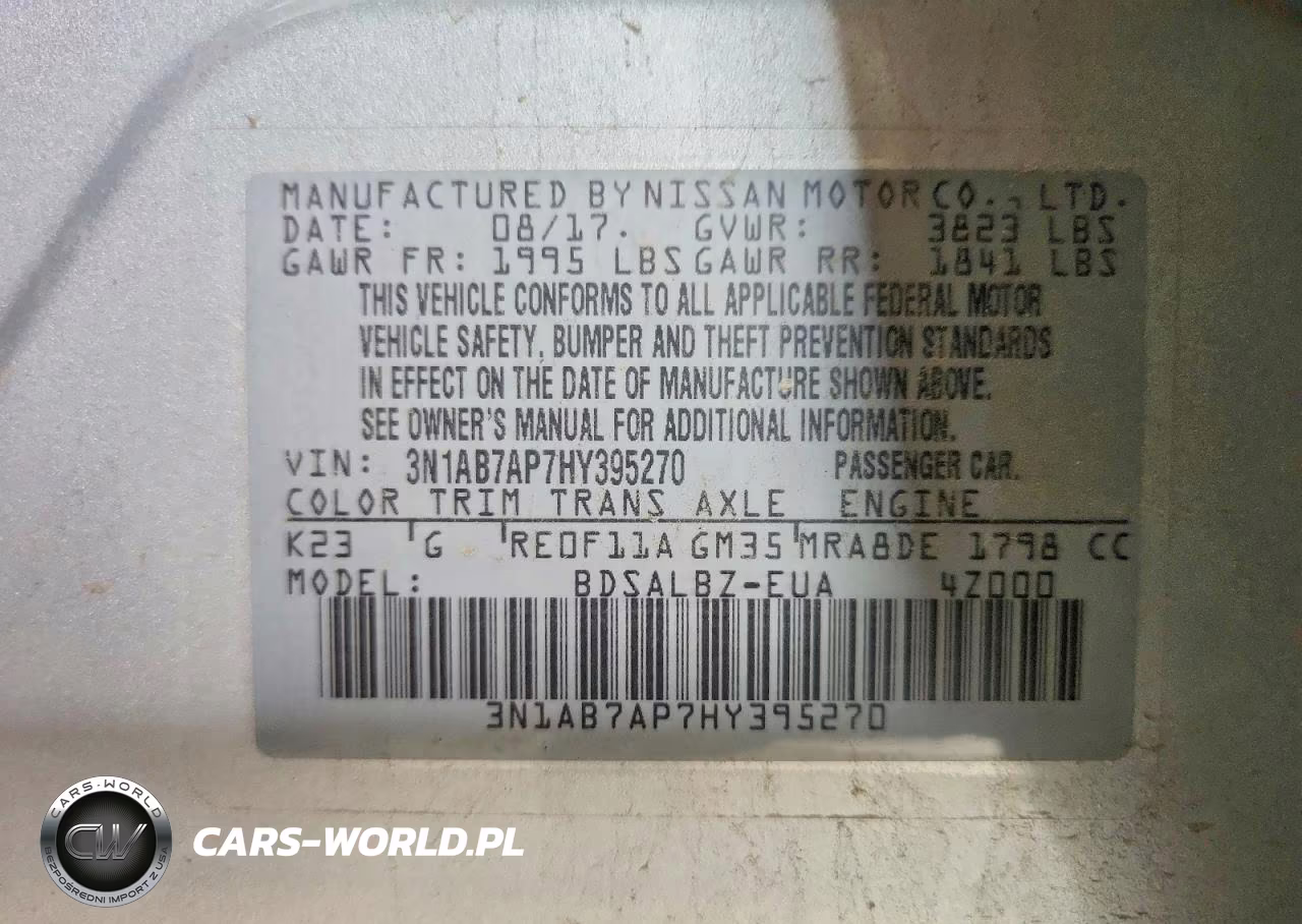 2017 Nissan Sentra S VIN:3N1AB7AP7HY395270 - 12