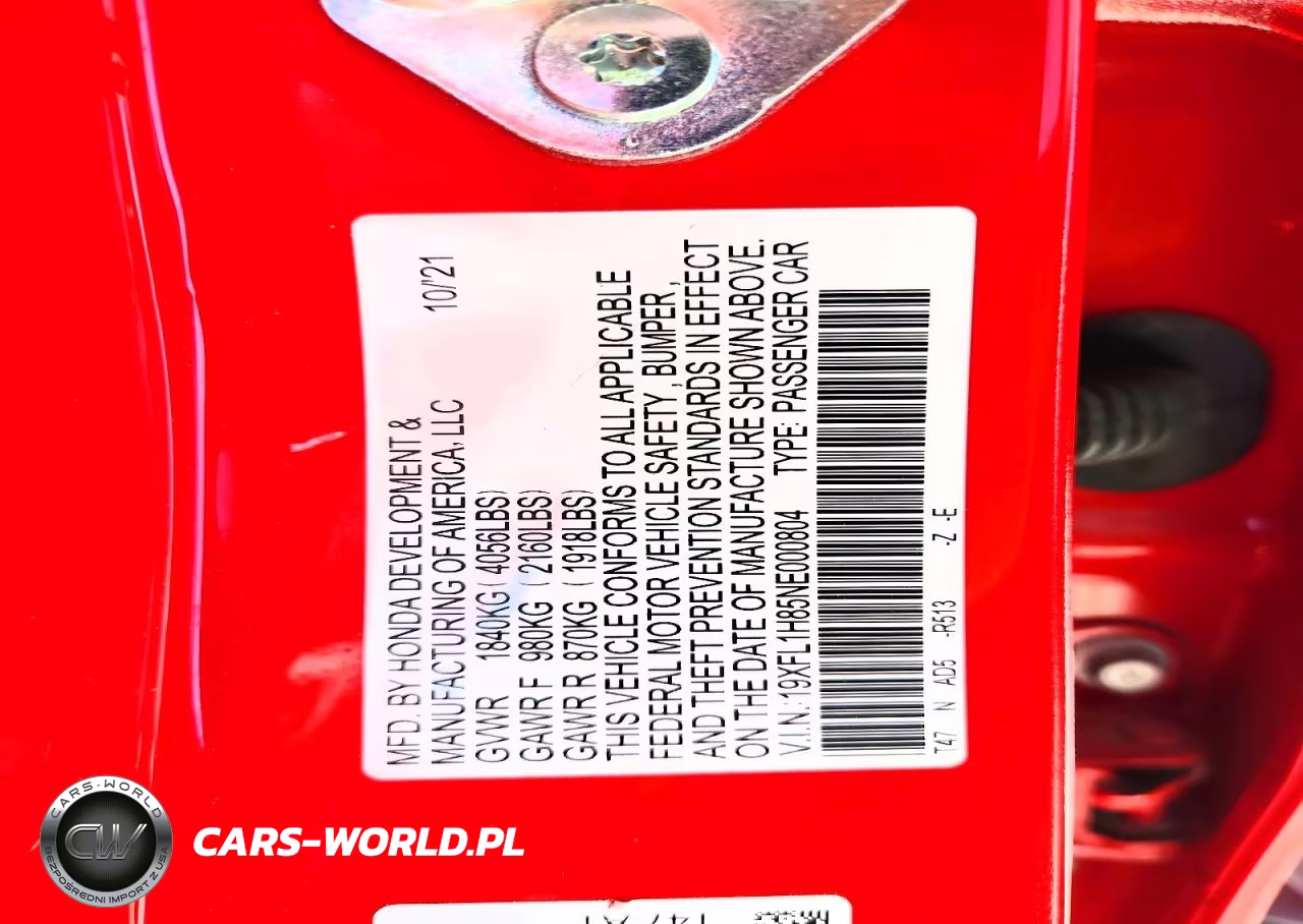 2022 Honda Civic Sport Touring VIN:19XFL1H85NE000804 - 12