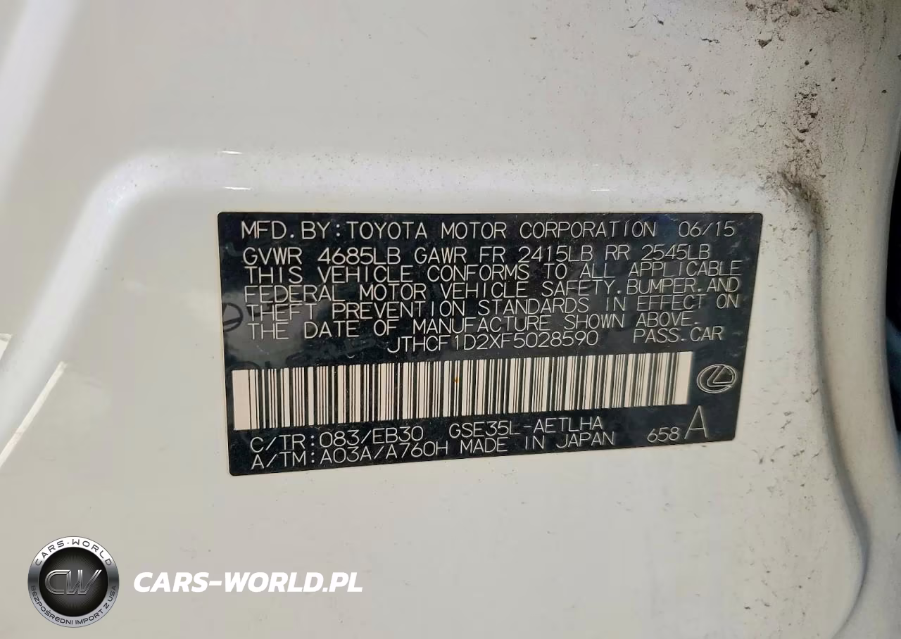 2015 Lexus Is 250 VIN:JTHCF1D2XF5028590 - 12