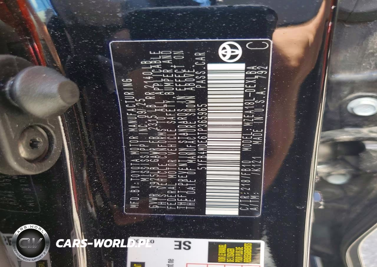 2026 Toyota Corolla Le VIN:5YFB4MDE6TP365965 - 12