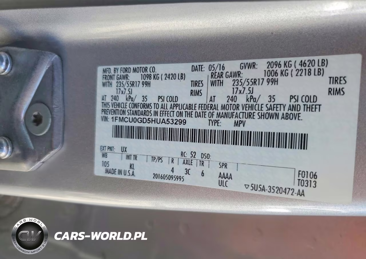 2017 Ford Escape Se VIN:1FMCU0GD5HUA53299 - 13
